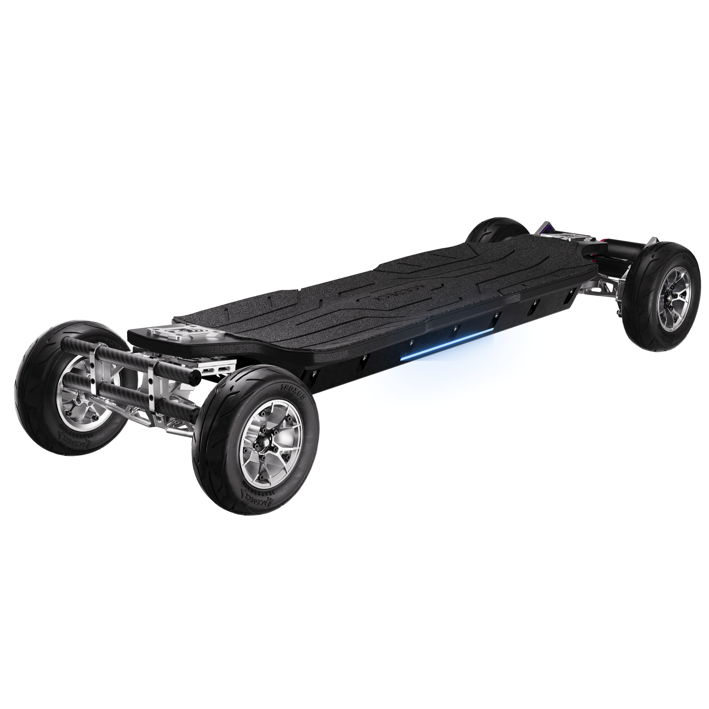 right front view of acedeck nomad n3 electric skateboard